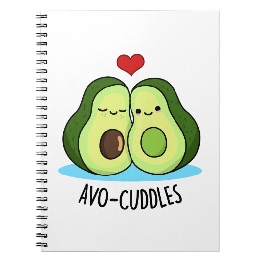 Avocuddles Lustiges Avocado-Paar Wortspiel Notizblock (Vorderseite)
