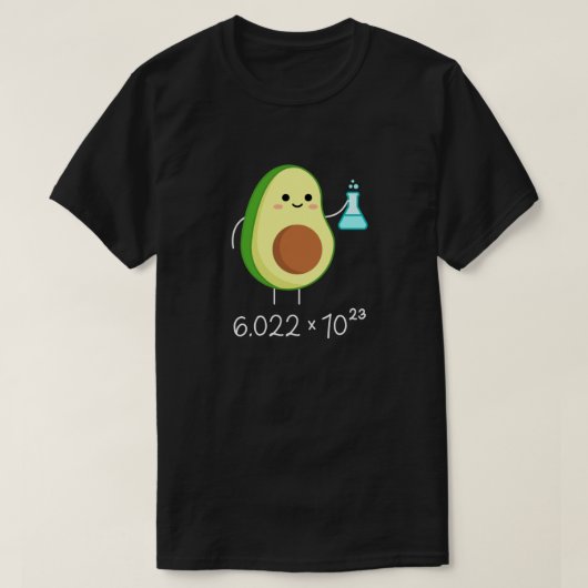 Avogadros Nummer Pun. Niedlicher Avocado Chemist. T-Shirt (Design vorne)