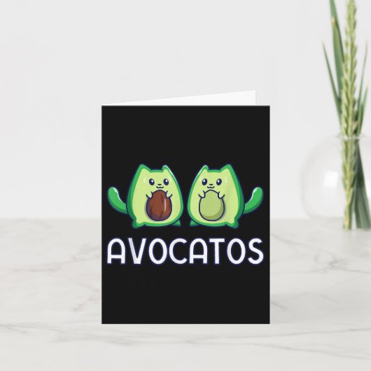 Avogato Avocado Cat Vegan Cat Karte (Vorderseite)