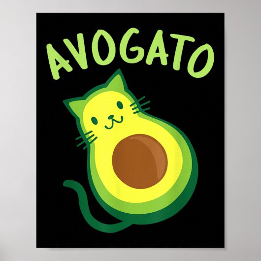 Avogato Cat Avocado - Funny Cinco De Mayo Poster (Vorne)