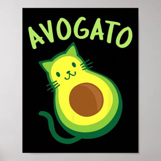 Avogato Cat Avocado - Funny Cinco De Mayo Poster (Vorne)