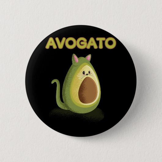 Avogato Cat - Avocado Geschenk für Cinco de Meow F Button (Vorderseite)