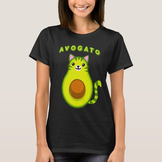 Avogato Cat Avocado Top, Cinco De Meow, Niedlich F T-Shirt (Vorderseite)