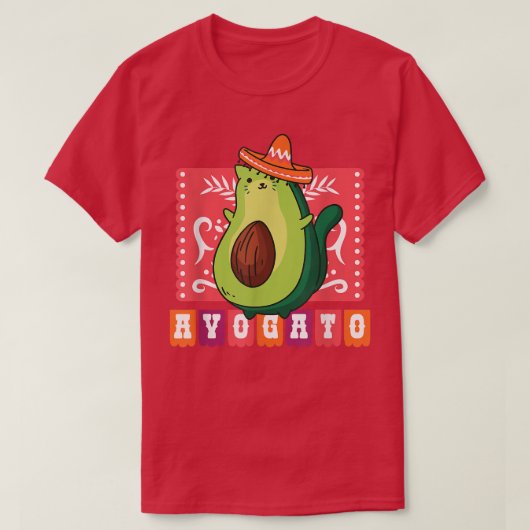Avogato Funny Avocado Cat T-Shirt (Design vorne)