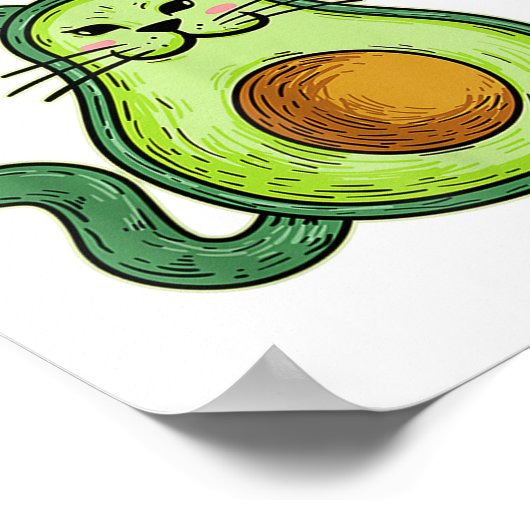 Avogato - Funny Cinco de Mayo Avocado Cat Poster (Ecke)