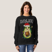 Avogato Santa Avocado Cat Funny Christmas Cat Sweatshirt (Vorne ganz)