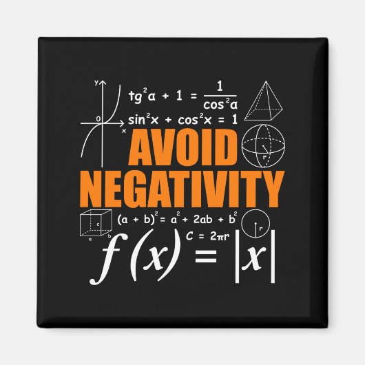 Avoid Negativity Funny Math Mathematician Teacher Magnet (Vorne)