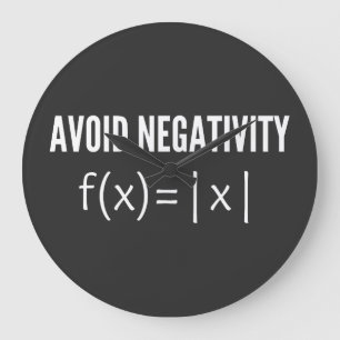 avoid negativity math equation große wanduhr