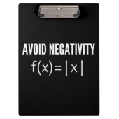 avoid negativity math equation klemmbrett (Vorderseite)