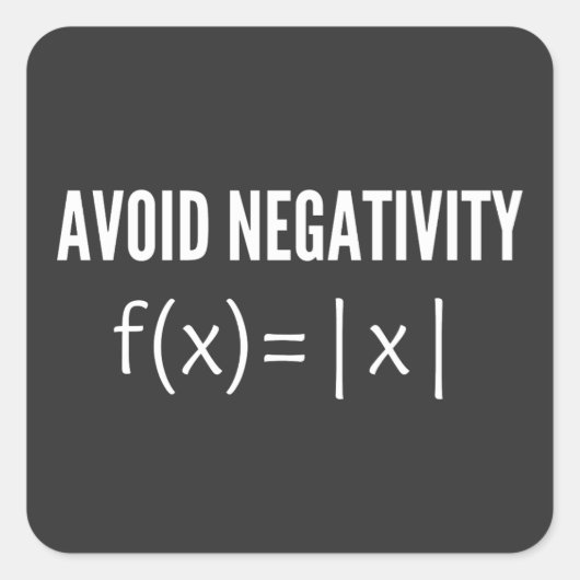 avoid negativity math equation quadratischer aufkleber (Vorderseite)