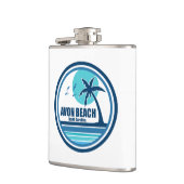 Avon Beach North Carolina Palm Tree Birds Flachmann (Links)