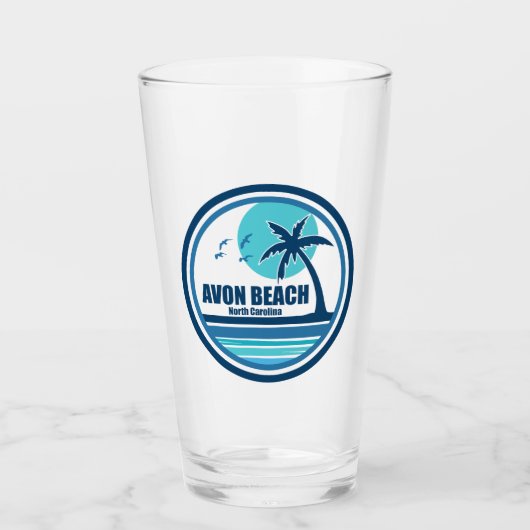Avon Beach North Carolina Palm Tree Birds Glas (Vorderseite)