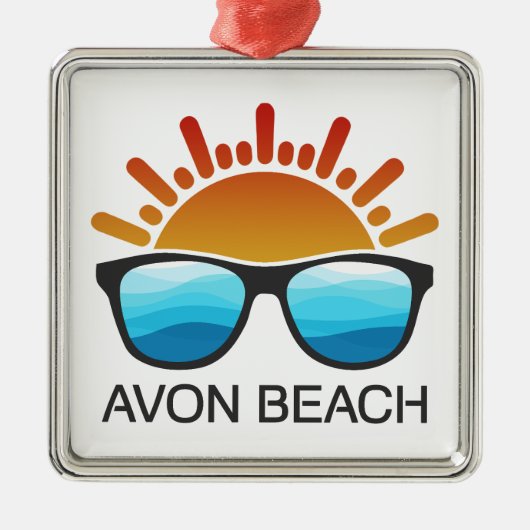 Avon Beach North Carolina Sonnenbrille Ornament Aus Metall (Vorne)
