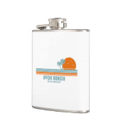 Avon Beach North Carolina Sun Palm Trees Flachmann (Links)