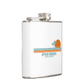 Avon Beach North Carolina Sun Palm Trees Flachmann (Rechts)