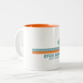 Avon Beach North Carolina Sun Palm Trees Zweifarbige Tasse (Vorderseite Links)
