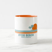 Avon Beach North Carolina Sun Palm Trees Zweifarbige Tasse (Mittel)