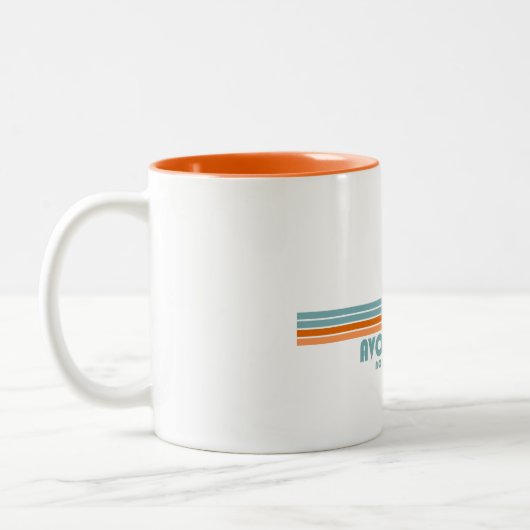 Avon Beach North Carolina Sun Palm Trees Zweifarbige Tasse (Links)