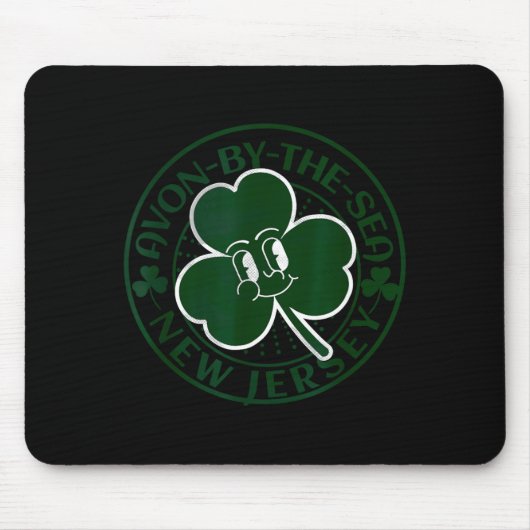 Avon-by-the-sea New Jersey Irish Shamrock Nj Retro Mousepad (Vorne)