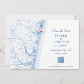 Avon-by-the-Sea NJ Karte Elegant Navy Blue QR (Vorderseite)