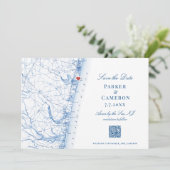 Avon-by-the-Sea NJ Karte Elegant Navy Blue QR (Stehend Vorderseite)