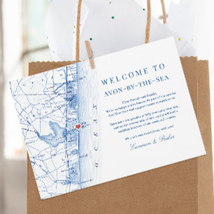 Avon-by-the-sea NJ Marine Wedding Welcome Itinerar Dankeskarte