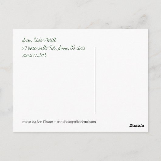 Avon Cider Mill Postkarte (Rückseite)