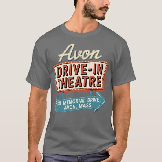Avon Drive-In Theatre Retro Massachusetts Drive-In T-Shirt (Vorderseite)