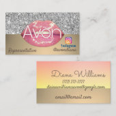 Avon Instagram Logo Gold und Silber Ästhetik Visitenkarte (Vorne/Hinten)