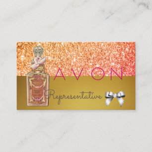 Avon Instagram Logo rosa Goldglasur Visitenkarte