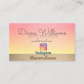 Avon Instagram Logo rosa Goldglasur Visitenkarte (Rückseite)