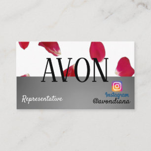 Avon Instagram Logo silber ästhetische Rose Visitenkarte