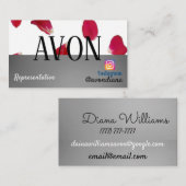 Avon Instagram Logo silber ästhetische Rose Visitenkarte (Vorne/Hinten)