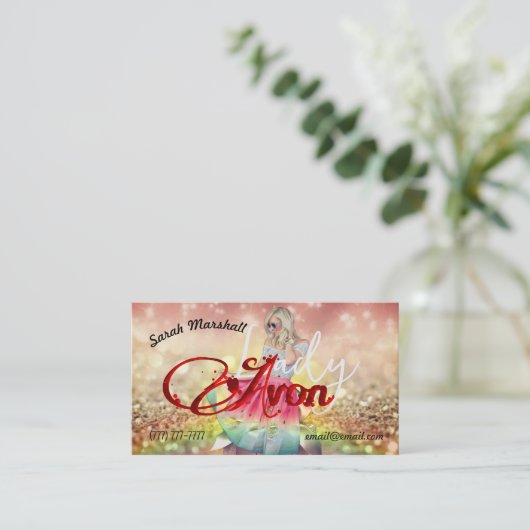 Avon Lady Business Card Visitenkarte (Stehend Vorderseite)
