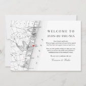 Avon NJ Map Schwarz-weiß Wedding Welcome Tour Dankeskarte (Vorderseite)