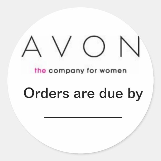 Avon Order due labels Runder Aufkleber (Vorderseite)