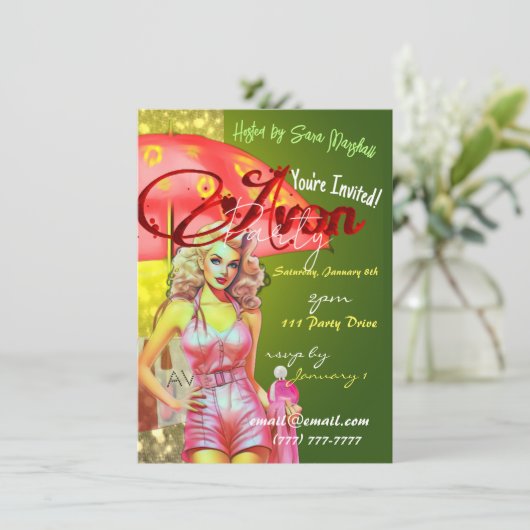 Avon Party Einladung (Stehend Vorderseite)