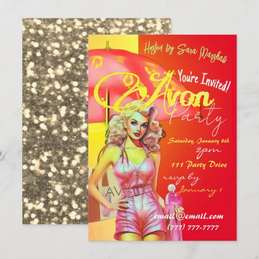 Avon Party Einladung (Vorne/Hinten)