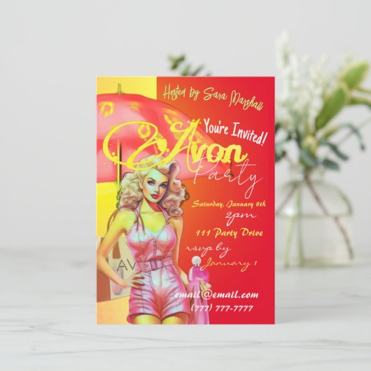 Avon Party Einladung (Stehend Vorderseite)