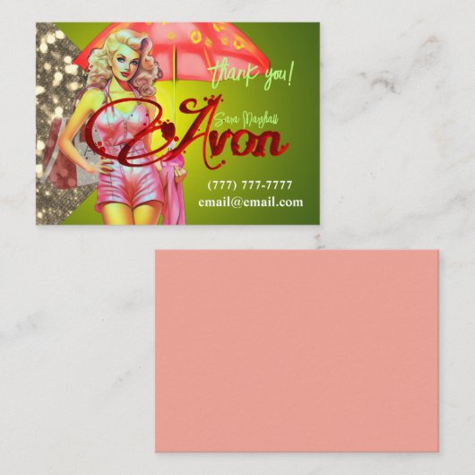 Avon Party Vielen Dank Mitteilungskarte (Vorne/Hinten)
