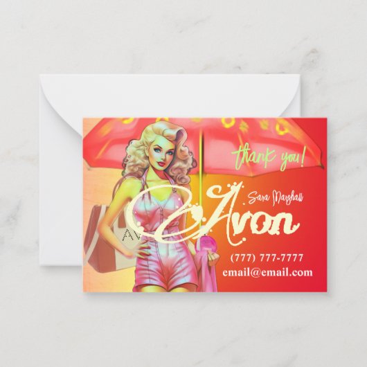 Avon Party Vielen Dank Mitteilungskarte (Vorderseite)