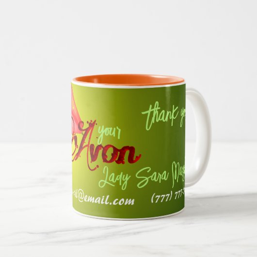 Avon Party Vielen Dank Zweifarbige Tasse (VorderseiteRechts)