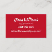 Avon Peppermint Candy Holidays  Visitenkarte (Rückseite)