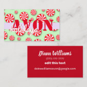 Avon Peppermint Candy Holidays  Visitenkarte (Vorne/Hinten)
