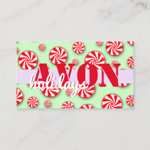 Avon Peppermint Candy Holidays Visitenkarte