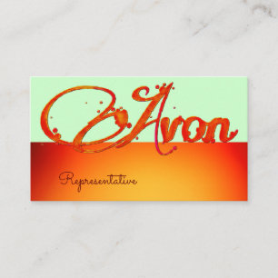Avon personalisiert-orange-rote Ästhetik Visitenkarte