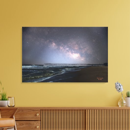 Avon Pier Milky Way Medium Canvas Print Leinwanddruck (Insitu (Wohnzimmer))