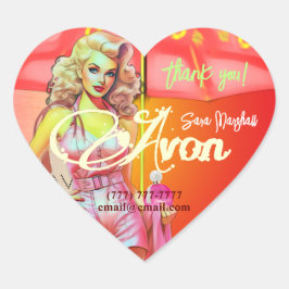Avon Representative Vielen Dank Herz-Aufkleber