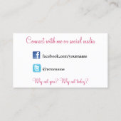 Avon, Sozialmedien, weiß Visitenkarte (Rückseite)