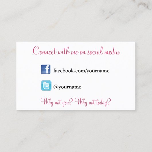 Avon, Sozialmedien, weiß Visitenkarte (Rückseite)